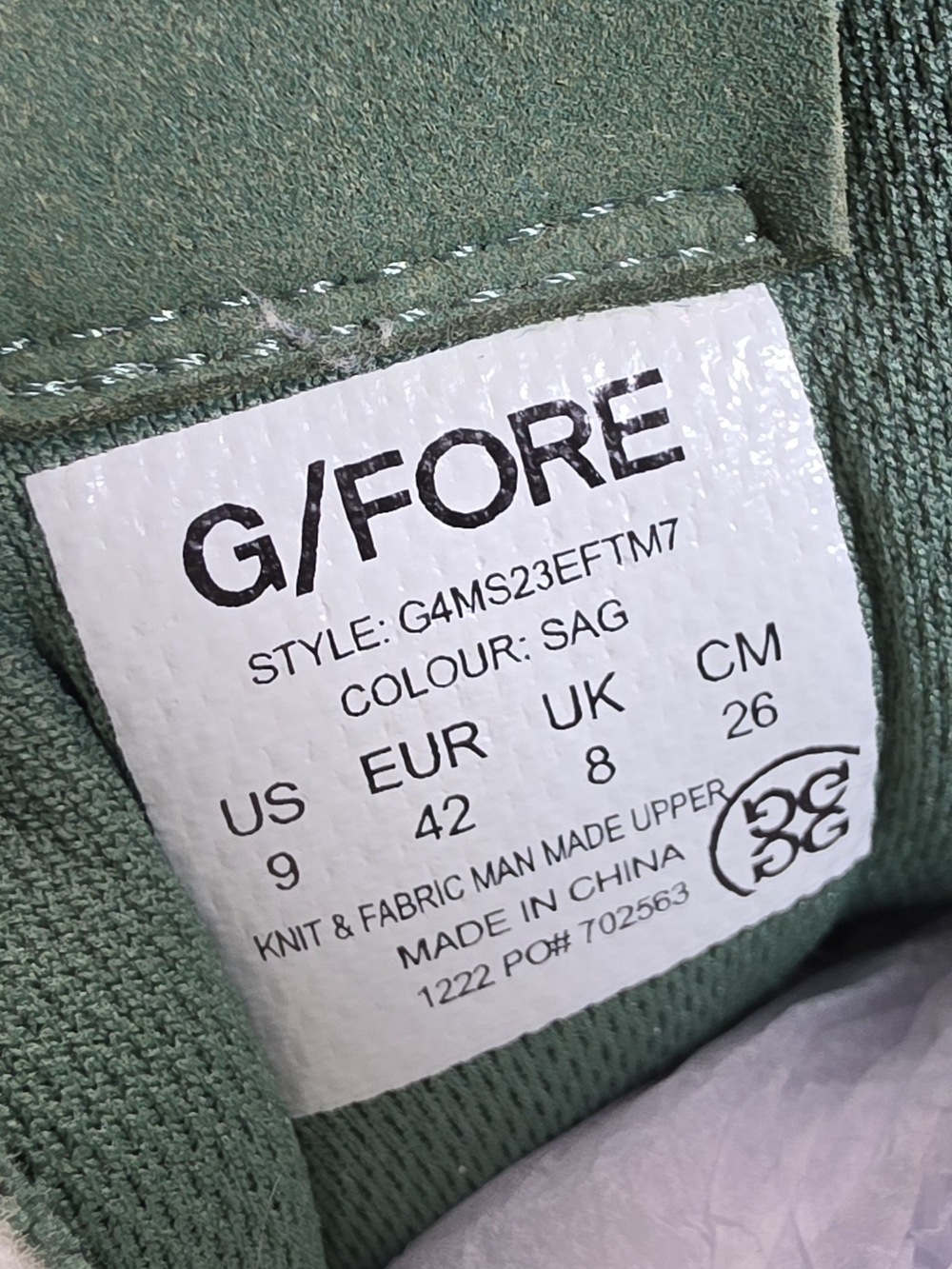 G/FORE Men's Athletic Sneakers in Green and White - Picture 10 of 10